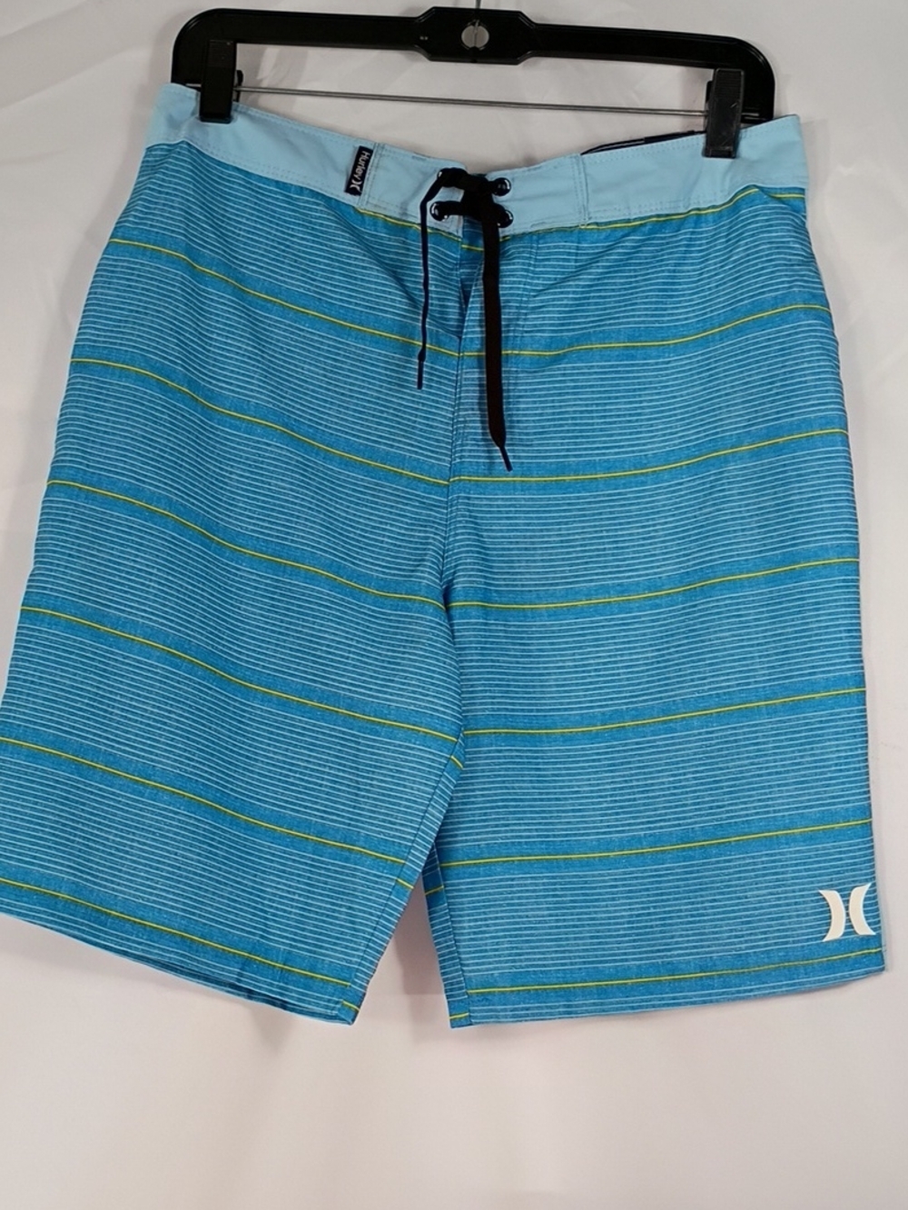 NWT Hurley Big Boys Indigo Blue Board Shorts Striped Sz 18/29 Inseam 9.5" Summer